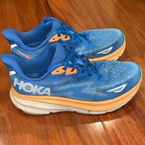 Hoka Mens Vibrant Blue and Orange running Sneakers size 10